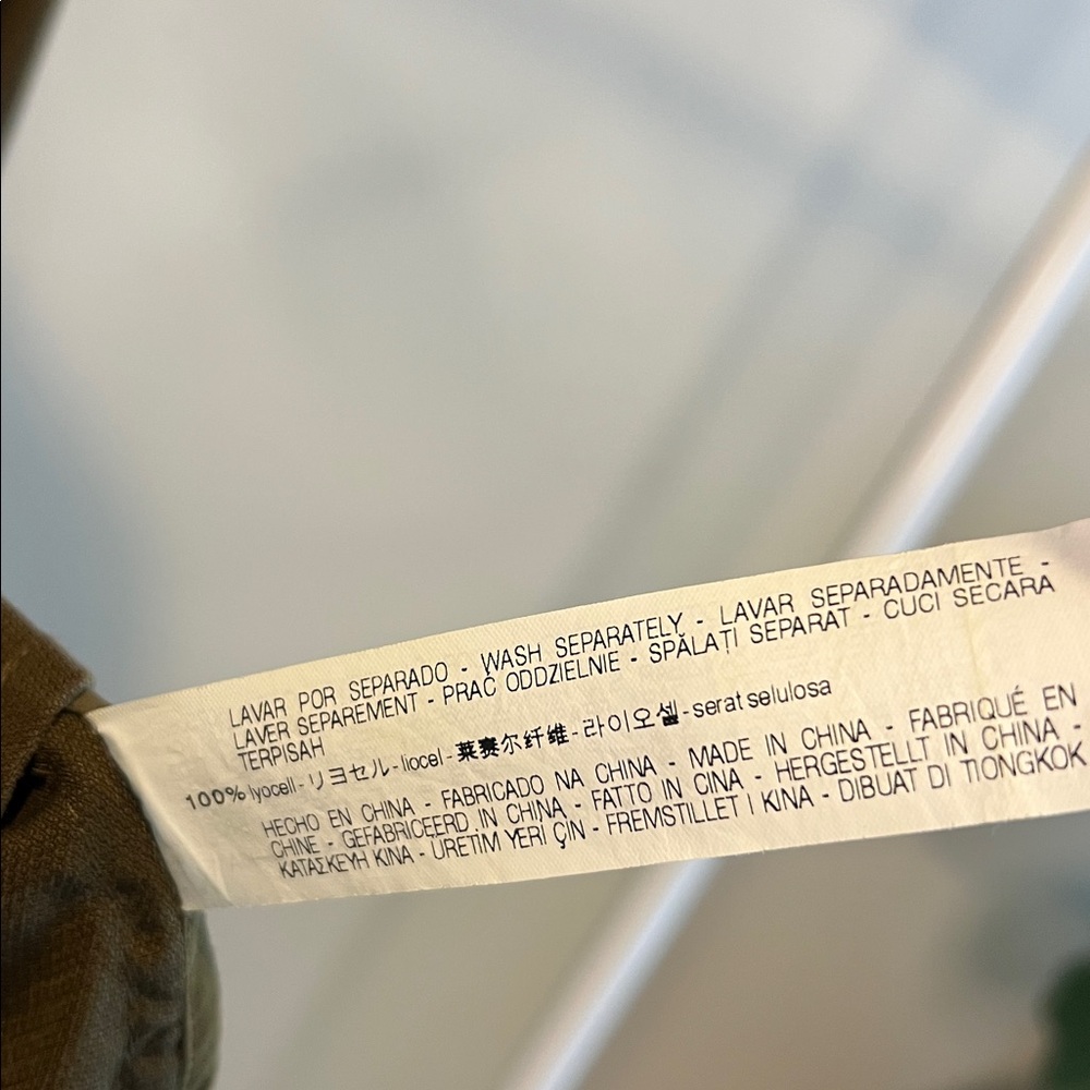 Zara TRF (Trafaluc) Outerwear | Olive Green Ruffled Button-Up | Sz Large - Picture 6 of 6